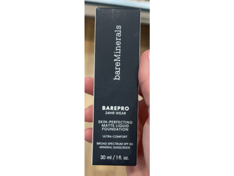 bareMinerals Barepro Skin-Perfecting Matte Liquid Foundation, SPF 20, Medium Deep 40 Neutral, 1 fl oz/30 mL