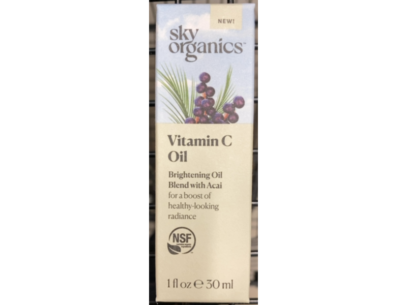 Sky Organics Brightening Oil, Vitamin C, 1 fl oz/30 mL