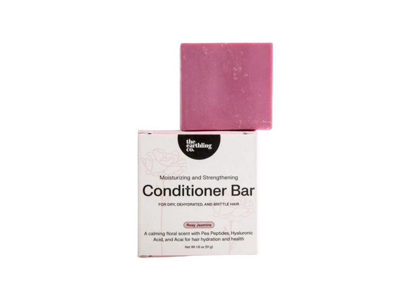 The Earthling Co. Moisturizing And Strengthening Solid Conditioner, Rosy Jasmine, 1.8 oz/51 g