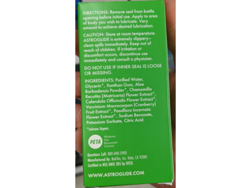 Astroglide Organix Liquid Personal Lubricant, 2.5 fl oz/74 mL