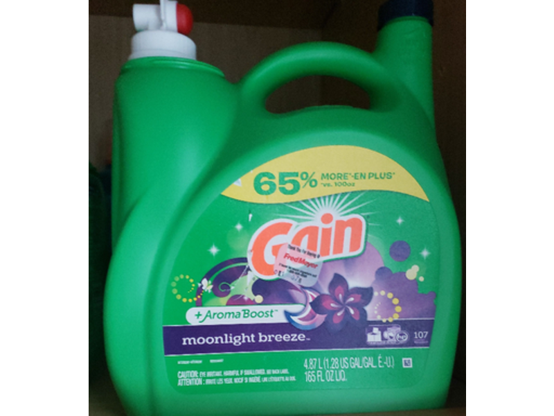 Gain + Aroma Boost Liquid Laundry Detergent, Moonlight Breeze, 165 fl oz/4.87 L