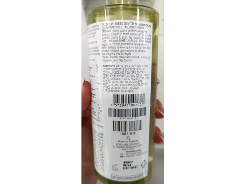 Dexeryl Cleansing Oil, 500 mL