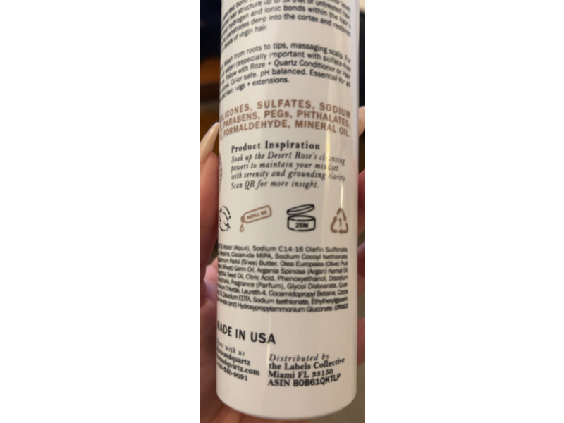 Roze + Quartz Shampoo, Serene, Vanilla Aura Scent, 8.5 fl oz/250 mL