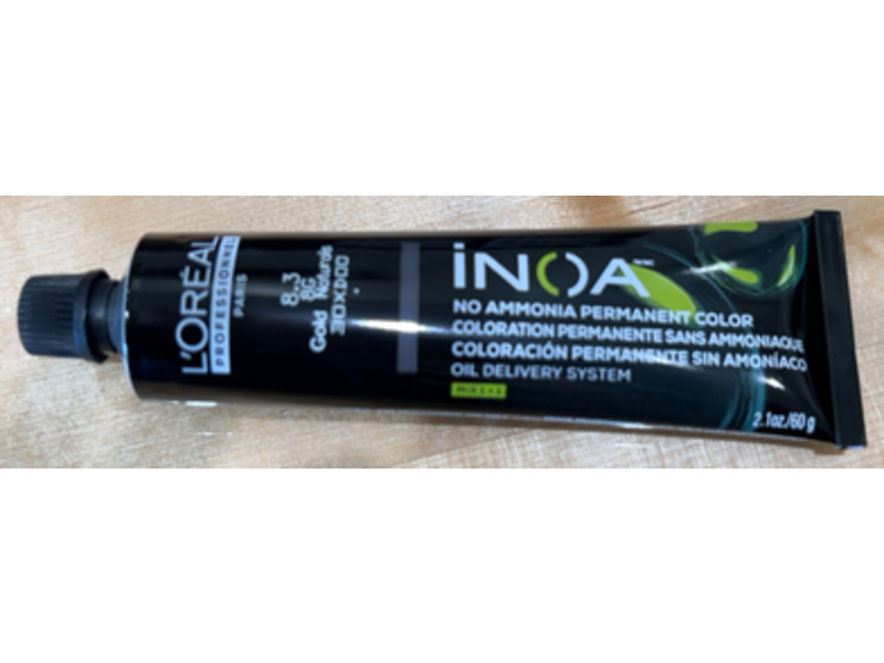 L'Oreal Inoa Permanent Color, 8.3 8G Gold Naturals, 2.1 oz/60 g