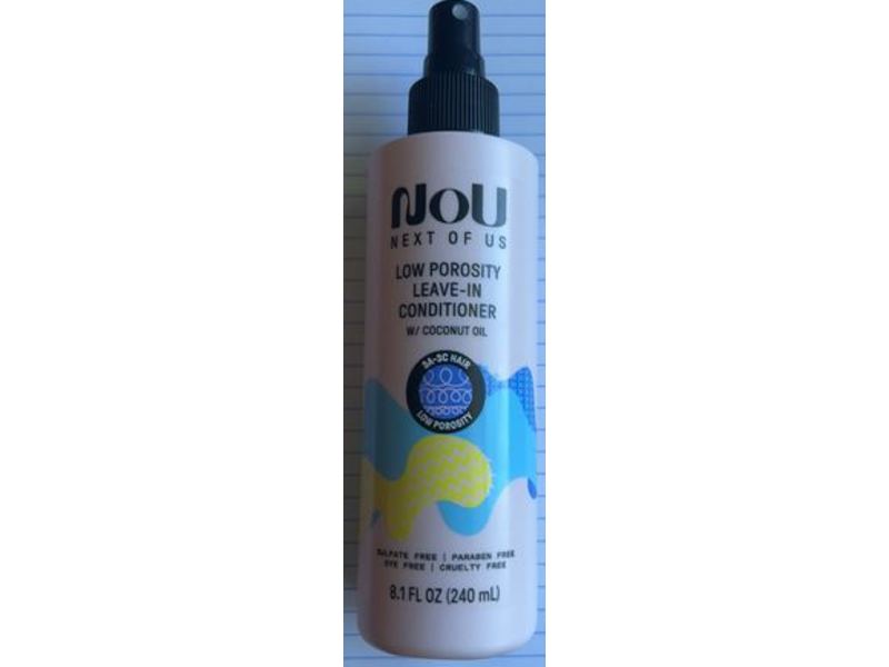 Nou Low Porosity Leave-In Conditioner, Coconut Oil, 8.1 fl oz/240 mL
