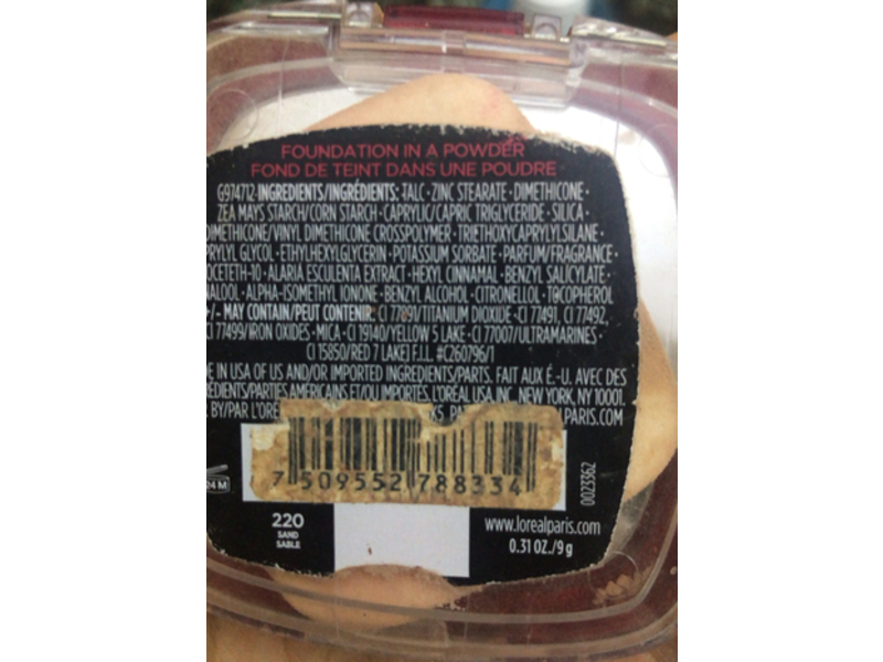 L'Oreal Paris Infallible 24HR Fresh Wear Foundation In A Powder, 220 Sand Sable, 0.31 oz/9 g