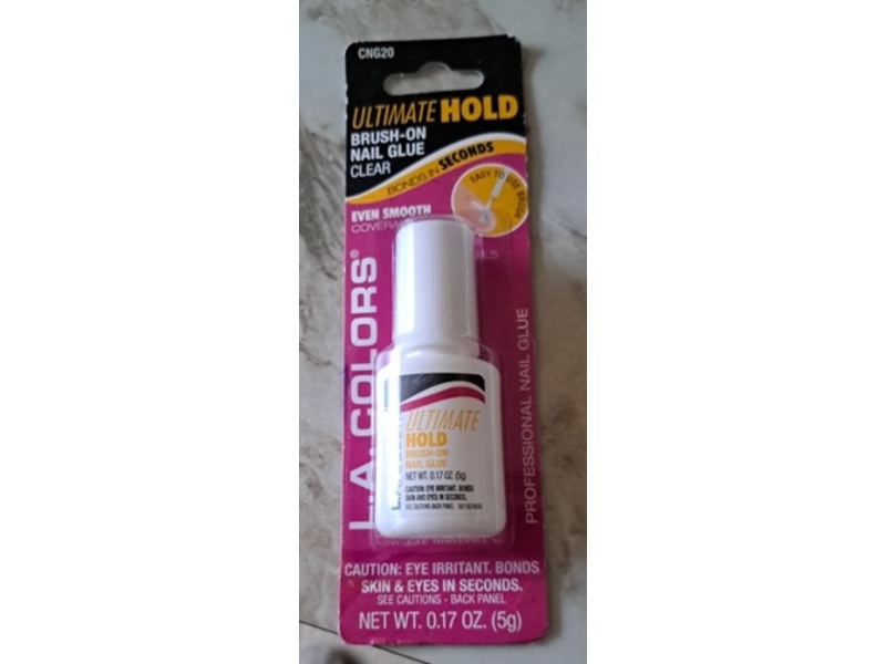 L.A. Colors Ultimate Hold Brush-On Nail Glue, Clear, 0.17 oz/5 g