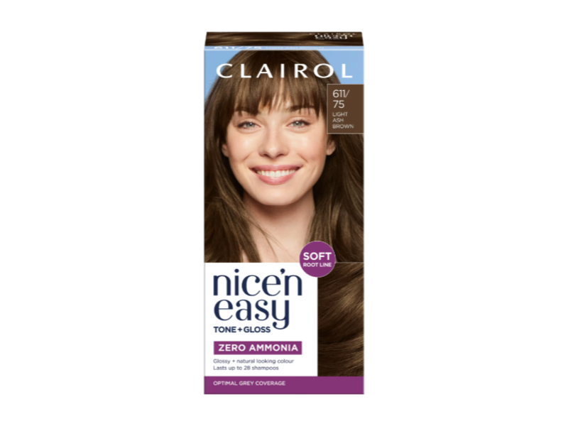 Clairol Nice'N Easy Tone+Gloss Demi Permanent Hair Color, 75 Light Ash Brown, 1 Application