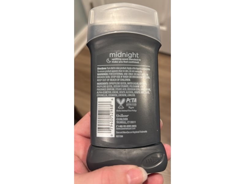 Dove Men+Care Deodorant, Midnight, 3 oz/85 g