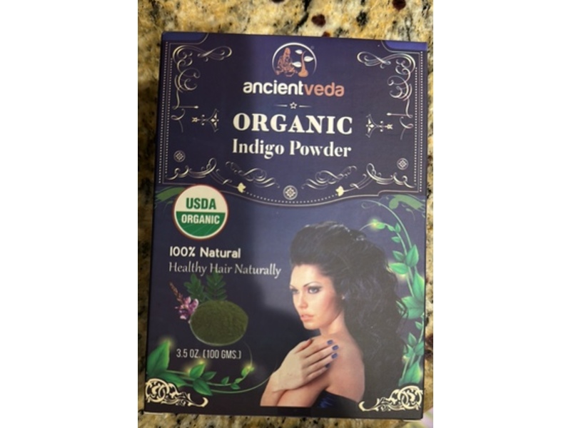 Ancient Veda Organic Hair Colouring Powder, Indigo, 3.5 oz/100 g