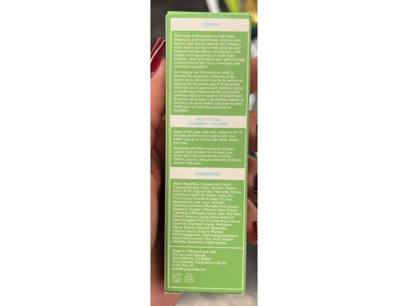 Topicals Clearly Clarifying + Calming Mask, 1 fl oz/30 mL