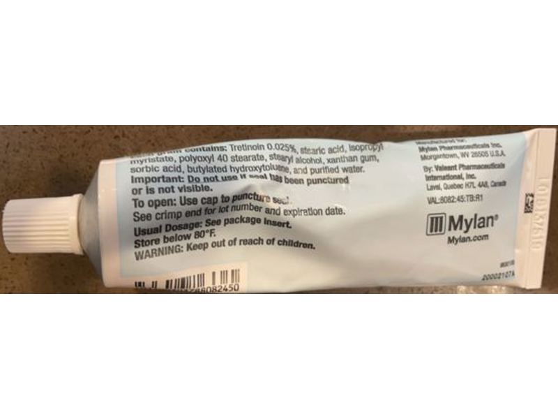 Tretinoin 0.025% Cream, 45 g Mylan (RX)