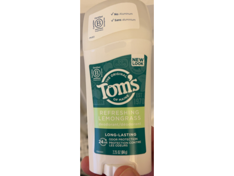 Tom's Of Maine Deodorant, Refreshing Lemongrass, 2.25 oz/64 g
