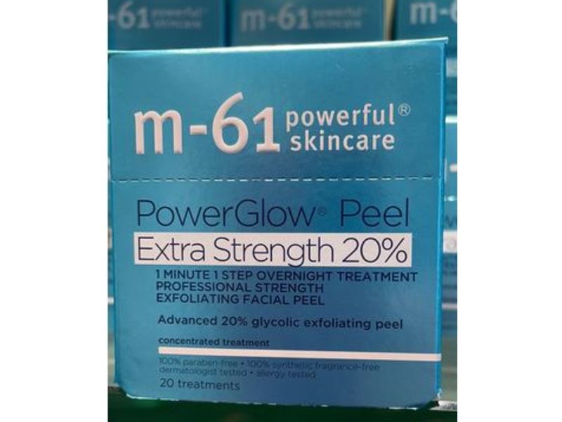M-61 Powerful Skincare Powerglow Peel, Extra Strength 20%, 20 count