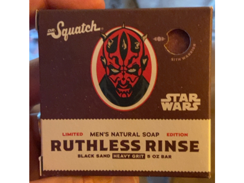 Dr. Squatch Ruthless Rinse Men's Natural Soap, Black Sand, 5 oz