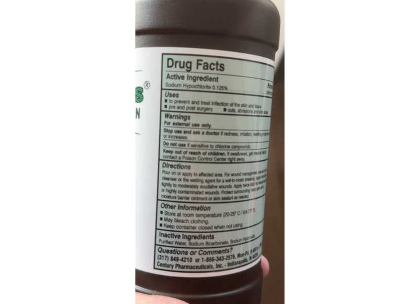 Dakin's Solution, Quarter Strength, 16 fl oz/473 mL