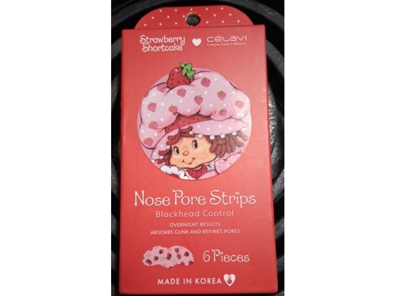 Celavi Nose Pore Strips, Strawberry Shortcake, 6 Count