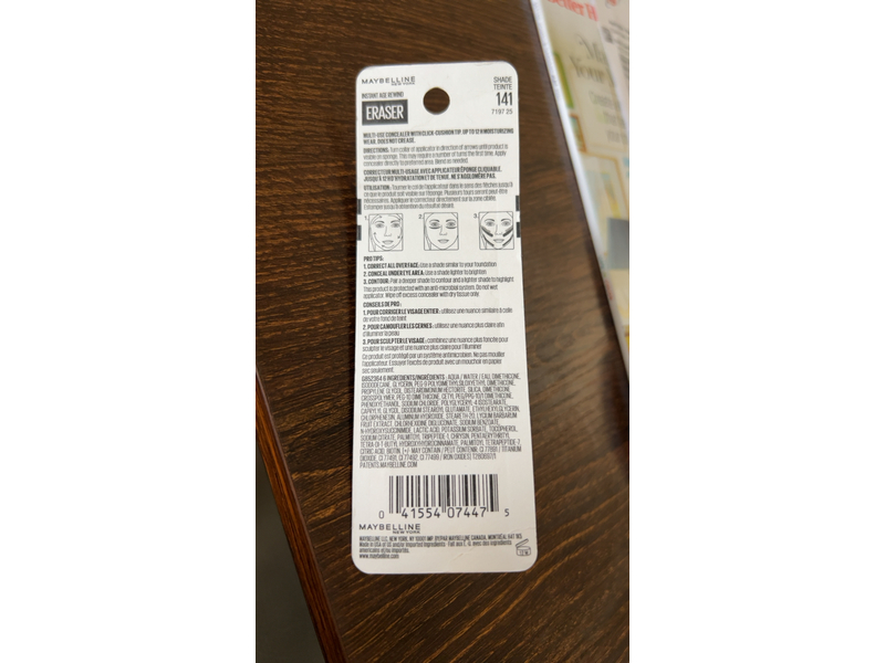 Maybelline Instant Age Rewind Eraser Multi-Use Concealer, 142 Golden, 0.2 fl oz/6 mL