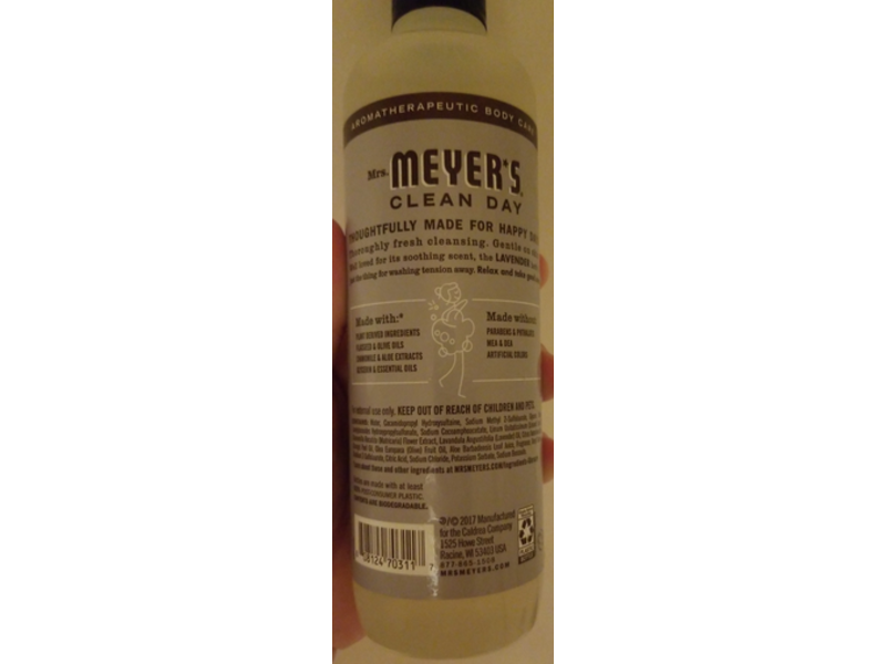 Mrs. Meyer's Clean Day Body Wash, Lavender, 16 fl oz/473 mL