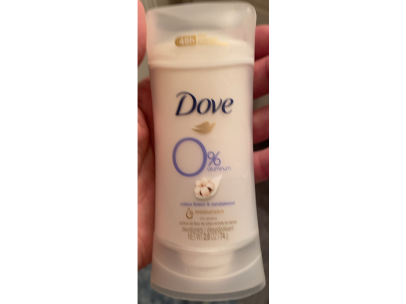Dove 0% Aluminium Moisturizers Deodorant, Cotton Flower & Sandalwood, 2.6 oz/74 g