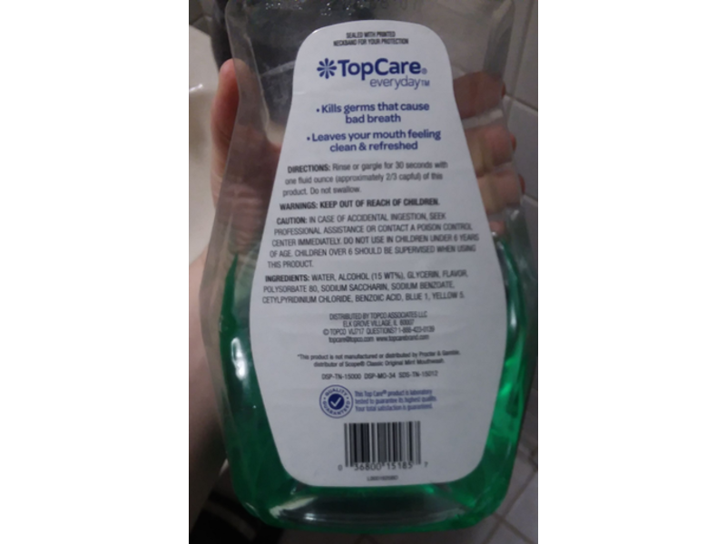 Topcare Everyday Freshening Mouthwash, Mint, 50.7 fl oz/1.5 L