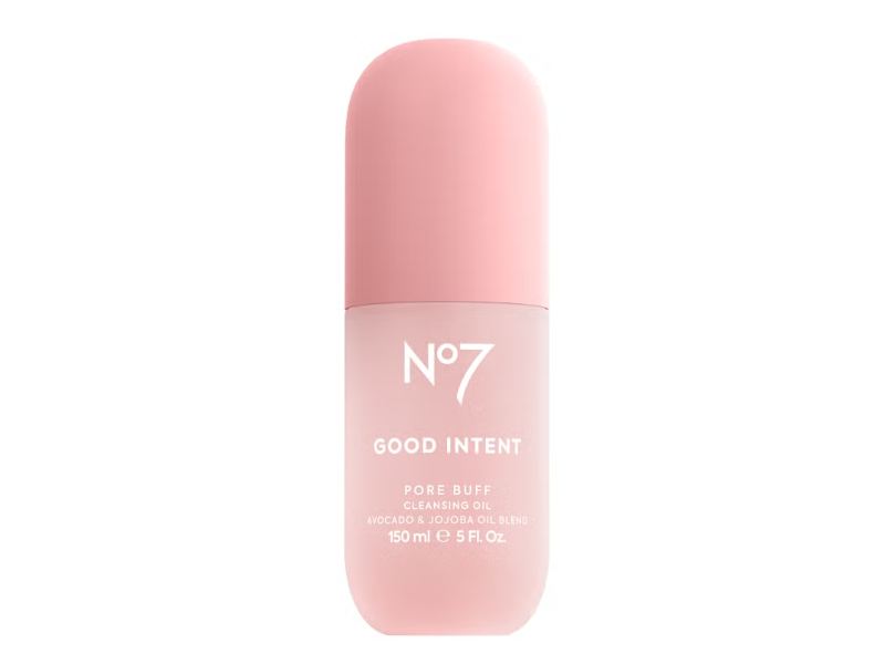No7 Good Intent Pore Buff Cleansing Oil, Avocado & Jojoba Oil Blend, 5 fl oz/150 mL