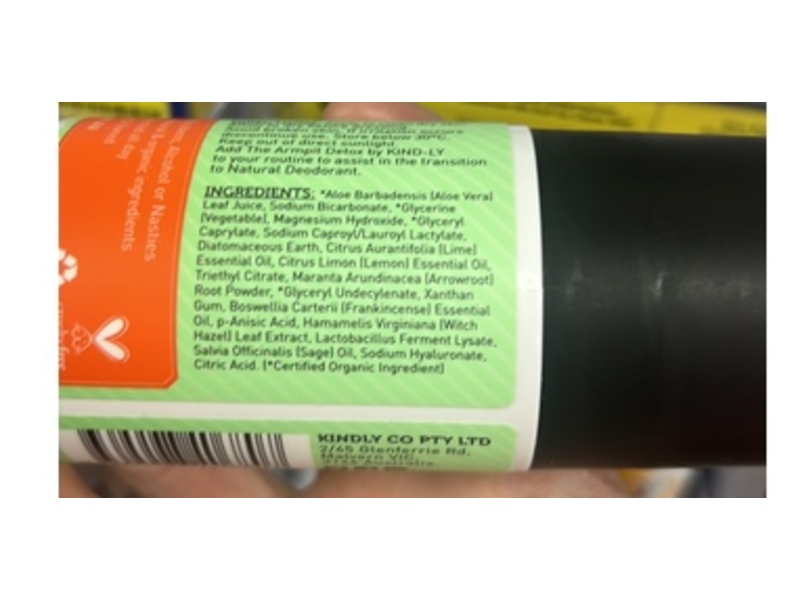 Kindly Natural Deodorant, Lime & Frankincense, 2.03 fl oz/60 mL