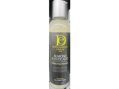 Design Essentials Natural Hair Moisturizing And Detanglinc Sulfate Free Shampoo, Almond And Avocado, 6 fl oz/178 mL