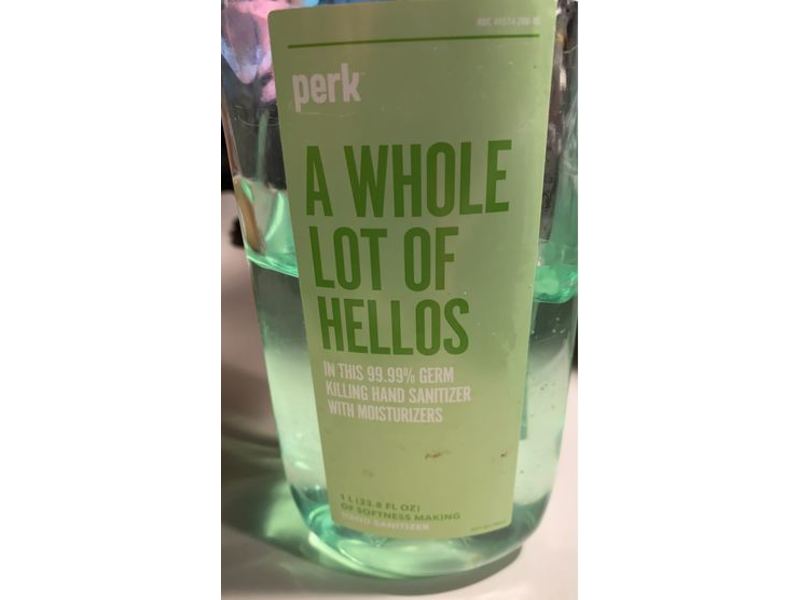 Perk A Whole Lot Of Hellos Hand Sanitizer, 33.8 fl oz/1 L