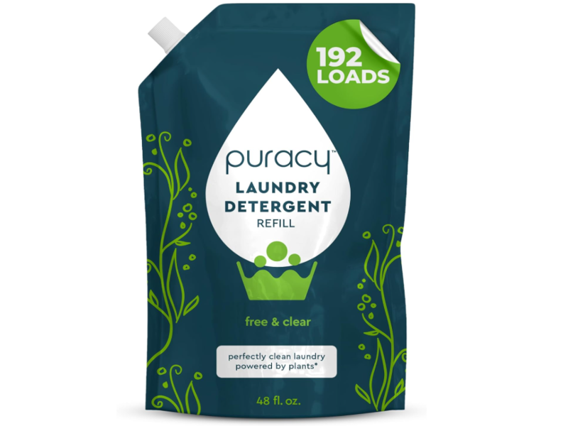 Puracy Laundry Detergent Refill, Free & Clear, 192 Loads, 48 fl oz/1418 mL