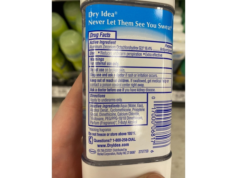 Dry Idea AdvancedDry Unscented Clear Gel Antiperspirant & Deodorant, 3 oz/85 g