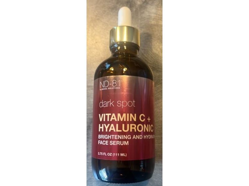 ND-81 Clinical Solutions Dark Spot Vitamin C + Hyaluronic Brightening and Hydrating Face Serum, 3.75 fl oz/111 mL