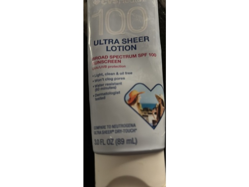 CVS Health Ultra Sheer Lotion, SPF 100,3 fl oz/89 mL