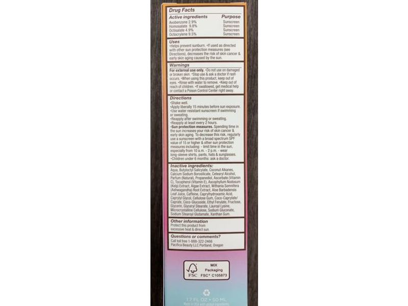 Pacifica Sea & C Sheer Face Serum, SPF 55, 1.7 fl oz/50 mL