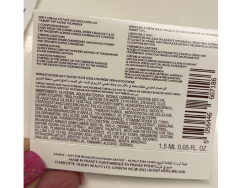 Charlotte Tilbury Magic Night Cream, Beauty Sleep Ina Cream Elxir, 0.05 fl oz/1.5 mL