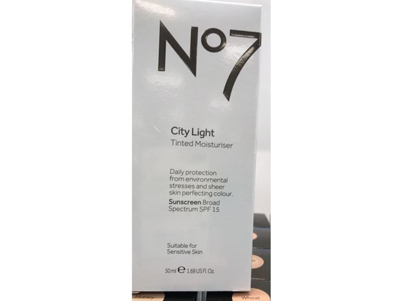 No 7 City Light Tinted Moisturizer, SPF 15, Sensitive Skin, Medium, 1.69 fl oz/50 mL