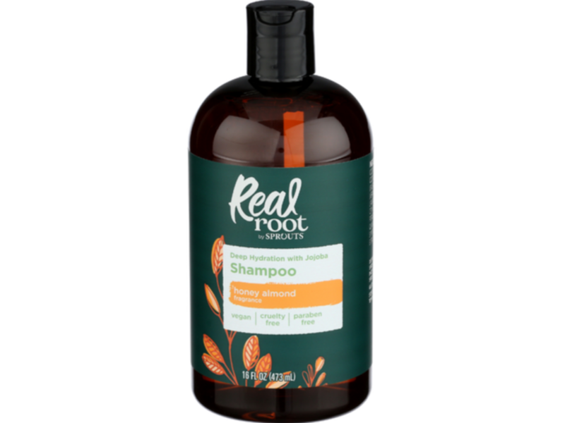 Real Root Sprouts Deep Hydration Jojoba Shampoo, Honey Almond, 18 fl oz/473 mL
