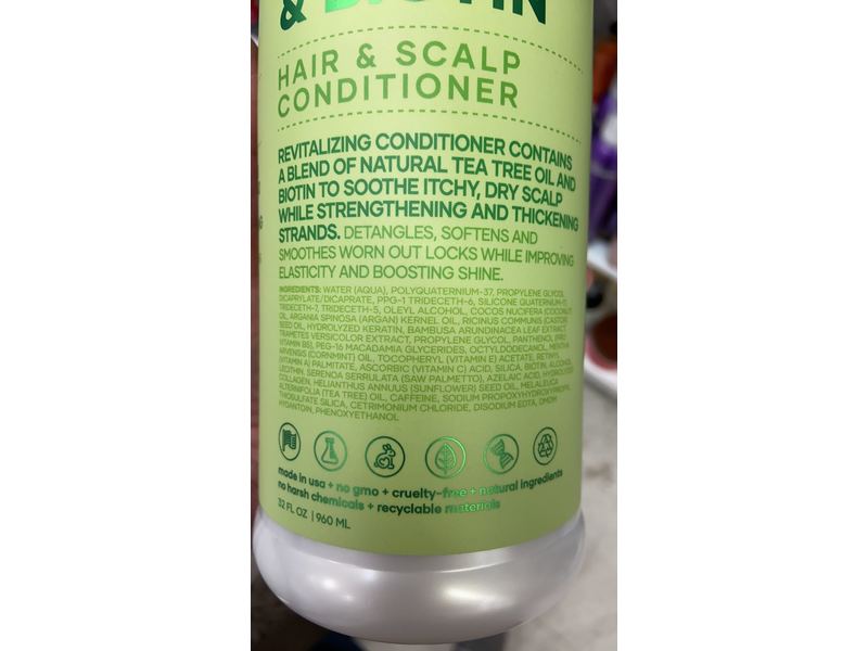 Smith & Mccloud Hair & Scalp Conditioner, Tea Tree & Biotin, 32 fl oz/ 960 mL