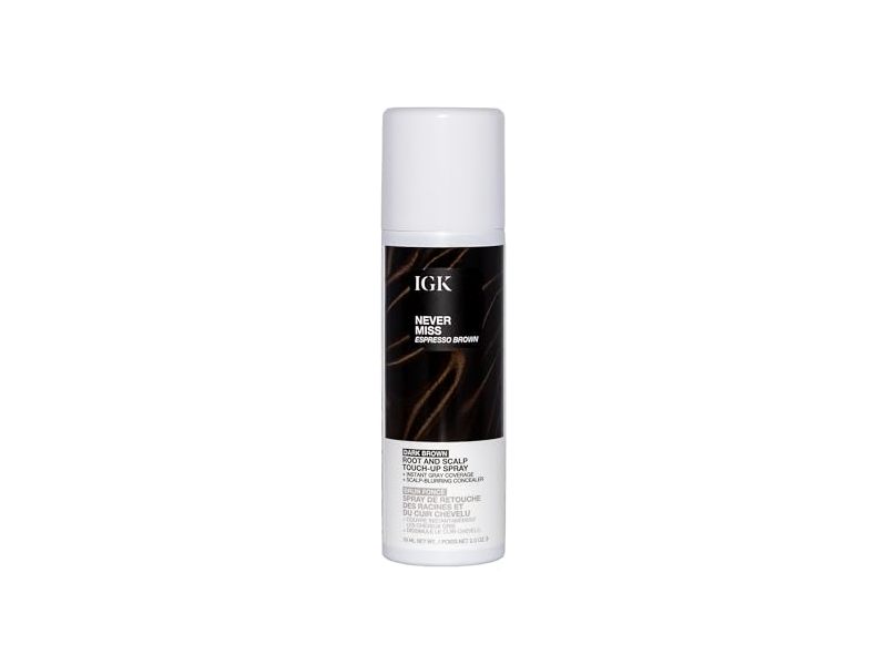 IGK Never Miss Root & Scalp Touch-Up Spray, Dark Brown, 2.0 oz/79 mL