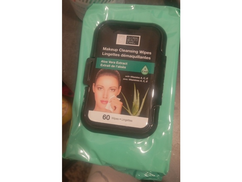 Global Beauty Care Makeup Cleansing Wipes, Aloe Vera Extract, 60 Wipes