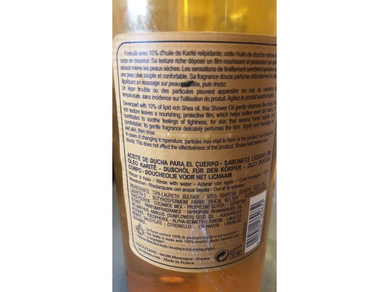 L'occitane En Provence Body Shower Oil, 16.9 fl oz/500 mL