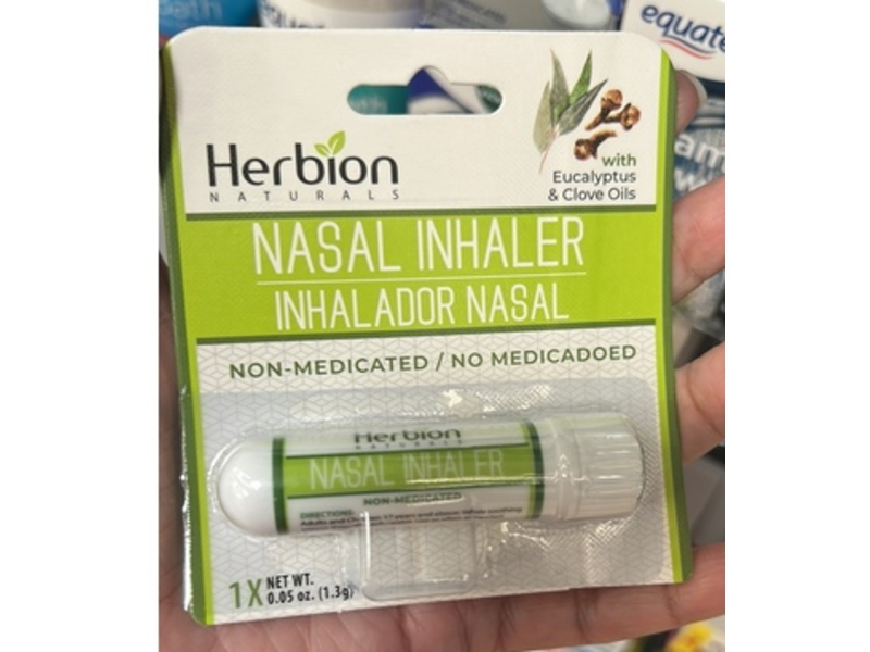 Herbion Naturals Nasal Inhaler, Eucalyptus & Clove Oils, 0.05 fl oz/1.3 g