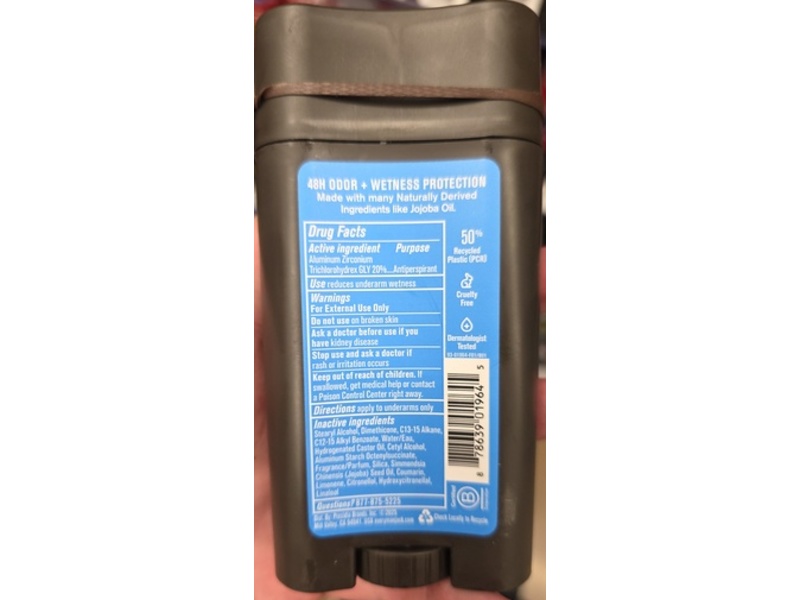 Every Man Jack Antiperspirant + Deodorant, Mountain Jar, 2.6 fl oz/73 g