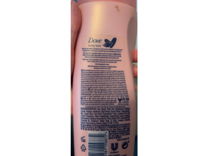 Dove Body Love Care + Radiant Glow Body Lotion, Ceramide, 400 mL