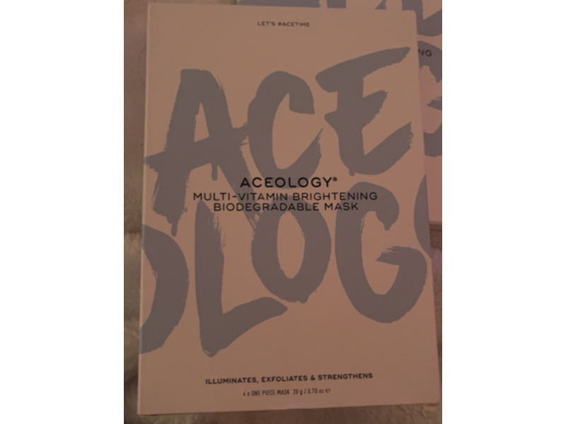 Aceology Multi Vitamin Brightening Biodegradable Mask, 0.70 oz/20 g, Pack Of 4