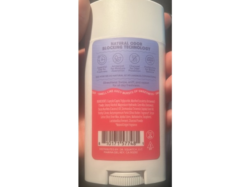 Jukebox Natural Deodorant, Watermelon Rush, 2.65 oz/75 g