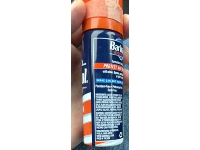 Barbasol Thick & Rich Shaving Cream, Sensitive Skin, 2.4 oz/63 mL