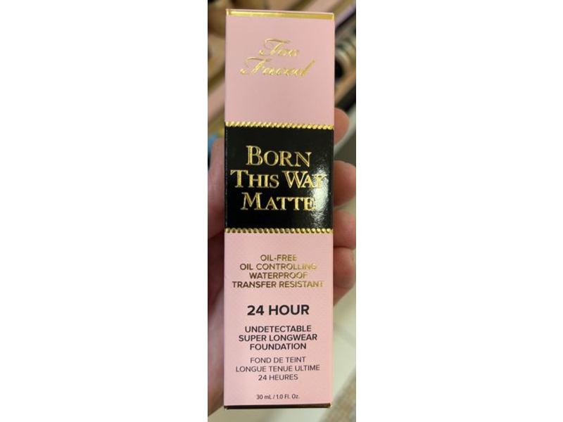 Too Faced Born This Way Matte Undetectable Super Longwear Foundation, Cloud, 1 fl oz/30 ml