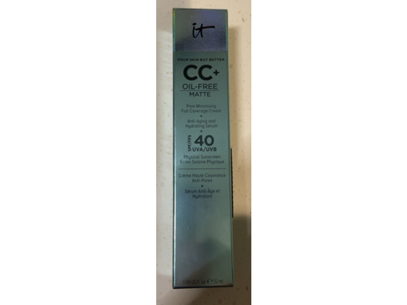 it Cosmetics Your Skin But Better CC Oil-Free Matte with SPF40, Light, 1.08 fl oz/32 mL