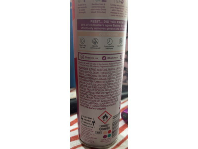 Batiste Cozy Cashmere Dry Shampoo, Toasty Vanilla, 4.23 oz/120 g